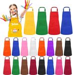 Ecoofor 24 Pieces 12 Colors Kid Aprons Set XL for 7-13 Age Children Chef Aprons Kids Painting for Kitchen Cooking Baking Painting