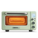 BUYDEEM T103 Multifunction Toaster Oven, No Pre-Heat Needed, 12QT 7-in-1 Mini Smart Digital Toaster Oven with Grill Rack and Baking Tray, 1600W (Cozy Greenish)