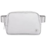 Belt Bag for Women Fanny Pack for Girls Kids Crossbody Bag Fashionable Waist Packs with Adjustable Strap Waterproof for Travel Walking Running Hiking Light Grey
