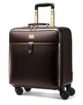 THE CLOWNFISH Luxury Cabin Luggage Suitcase | Trolley Bag | Faux Leather Cabin Bag for Travel | Small Size Soft Case Overnighter Travel Bag | Brown Laptop Trolley Bag