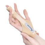 Actesso Enhanced Broken Finger Splint - Support for Trigger, Mallet, Arthritis, RSI (Repetitive Strain Injury), Small Middle Index Ring (One Size, Beige)