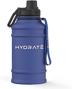 Hydrate Stainless Steel 1.3 Litre Water Bottle - Camo - BPA-free Metal Gym Water Bottle - Convenient Nylon Carrying Strap and Leak-Proof Screw Cap - Various Color Options