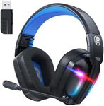 Fachixy「2024 New」2.4G Wireless Pro Gaming Headset with Mic for PS5 - Bluetooth Gaming Headphones with 50Hr Battery & 3D Stereo Sound - Compatiable with PC, PS4, Mac, Switch, Mobile