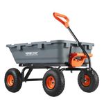 VEVOR 800lbs Poly Garden Dump Cart, Heavy Duty Yard Dump Cart Wagon with 10in Tires, 180°Rotating Handle, Steel Frame and Quick Release System