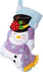 Bucilla, Jolly Top Hat, Felt Applique 18" Stocking Making Kit, Perfect for DIY Arts and Crafts, 89615E