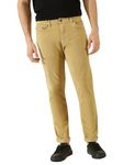 Thomas Scott Men Beige Mid Rise Slim Fit Corduroy Chino Pants (Beige, 30)