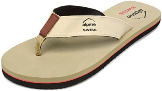 Alpine Swiss Mens Flip Flops Beach Sandals EVA Sole Comfort Thongs Tan 10 M US