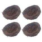 4 Pcs Rattan Rustic Bird Nests Simulation Twig Bird Houses Festival Rattan Nest Decorations for Birds and Small Furry Animals, Brown