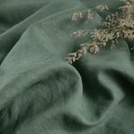 Simple&Opulence 100% Linen Fabric,Solid Colour Linen Material for Dressmaking Fashion,Sewing,Flax Bag,Tablecloths,Curtain Linings - 100cm Wide（Dark Green,1mx2m）