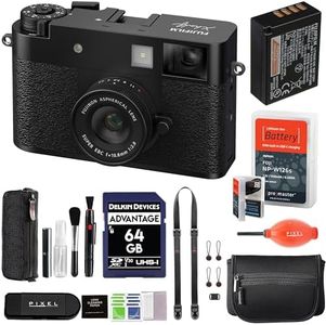 Fujifilm X Half Digital Camera (Black) Bundle with Extra Battery + Peak Design Strap + Camera Pouch + More Advanced Accessories