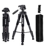 ZOMEi 188 cm Tripod Heavy Duty Tall Tripod Stand, Professional Travel Video Tripod Compatible with DSLR Cameras, Mobile Phones, Projector, Binoculars, Spotting Scope (Black)