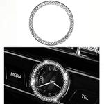 YUWATON Car Interior Clock Watches 3D Rhinestone Decals Ring fit for Mercedes Benz Bling Accessories C Class E Class S Class GLC CLS (Round Clock)