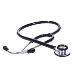 RCSP Aluminium Dual Head Stethoscope for doctors and Medical students | light weight Chest Piece with Flexible Latex Free Tube & Soft Sealing Ear Knobs (Black)