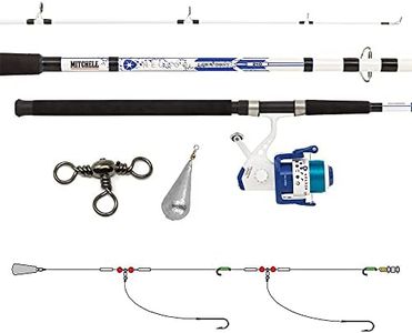 Mitchell Neuron Dorade Ensemble Canne, Moulinet, Accessoires et leurres pour la pêche de la dorade en mer, Blanc/Bleu