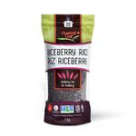 1 Pack x 1kg Rice Pack Pure Riceberry Rice, Non-Glutinous Black Rice, Thailand Best, Non-Gmo, Kosher, and Vegan - Floating Leaf