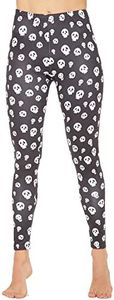MANCYFIT Thermal Pants for Women Fleece Lined Leggings Long Underwear Lightweight Bottoms Cold Weather Skull Print X-Large