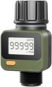 Diivoo Water Flow Meter with 180° Removable Panel, 4 Measure Modes, ±5% High Accuracy and IP54, Measure Gallon/Liter Consumption and Flow Rate for Outdoor Garden Hose Watering, RV Water Tank Filling