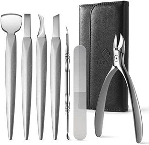 FERYES Pedicure Knife Ingrown Toenail Kit, 7 PCS Professional Pedicure Tool Toenail Grooming Kit, Top Notch Foot Blade, Super Sharp Toenail Clippers (Leather case included)