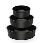 HaWare Cake Pan Set of 3, Nonstick Round Baking Pan with Stainless Steel Core, 3 Tier Cake Tin Bakeware, 6" 8" 9.5 inch Cheesecake Pan for Layered Cakes, Wedding Cake, Non-Toxic Cake Mold, 3 Inch Deep