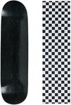 Skateboard Deck Blank Stained Black 8.25" Checker White Grip