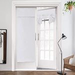 ZHhan French Door Curtains Privacy Blackout French Door Shade for Glass Door Home Office,Sidelight Curtain Tie up Shade,Easy Installed 66x173cm,Greyish White,1 Panel