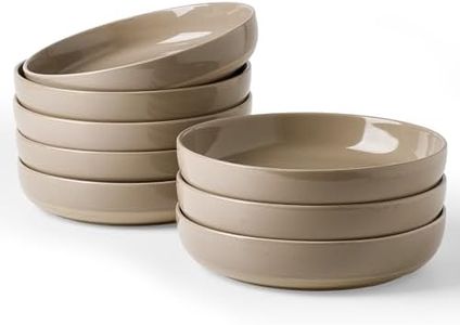 famiware Milkyway 33 oz Bowl Set, Pasta Bowls Set of 8, Salad Bowls Perfect for Your Friend for Housewarming, Thanksgiving, Christmas, Cinnamon Brown