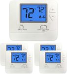 ELECTECK 5 Pack Non-Programmable Digital Thermostat for Home, up to 1 Heat/1 Cool with 4.5 sq. inch Display, Compatible with Single Stage Electrical and Gas/Oil System, White