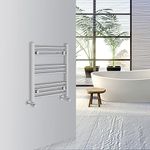 Warmehaus Straight Bathroom Heated Towel Rail Warmer Radiator Central Heating 600x500mm - Chrome