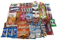 Candy Snack Box Variety of Treats (75 Pieces) Individually Wrapped Candies & Treats Mothers Day, Valentines Day Gift, Easter, Parties, Gifts, Movie Night, Surprise Gift, Wedding Gift, Adults, Teens, kids