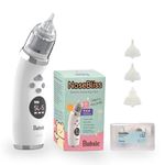 Bubsie NoseBliss Rechargeable Electric Nasal Aspirator with 5 Suction Levels | 3 Food Grade Soft Silicon Nozzles | IPX6 Waterproof, Self Cleaning, Music & Light Function | Automatic Mucus Extractor/Snot Sucker for adults | 1 year Warranty
