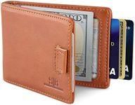 SERMAN Brands RFID Blocking Bifold Slim Genuine Leather Minimalist Front Pocket Wallets for Men Money Clip, Dark Caramel 3.0, Slim