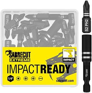21 punte per cacciavite a percussione SabreCut SCPA25_21PH 25 mm PH2 Set di punte a croce Phillips n. 2 per impieghi gravosi con supporto per punte e scatola di immagazzinaggio
