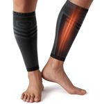 CAMBIVO Calf Compression Sleeves Men and Women - Footless Leg Socks for Shin Splints, Calf Strains & Varicose Veins Relief - Graduated Support for Running, Hiking, Marathon (1 Pair)