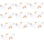 HONGCI 10 Pack Safety Glasses,Protection Protective Clear Goggles,Safety Protection Glasses,Safety Goggles for Kids Nerf Gun Battles,Construction,DIY,Lab,Welding,Chemistry,Personal Use