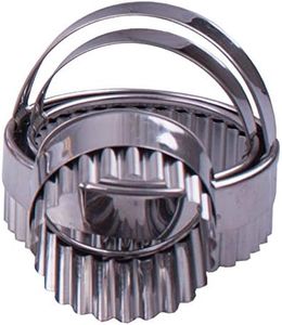 Appetito Stainless Steel Crinkle Scone Cutters W/Handle Set 3