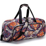 Yoga Mat Bag for Women Men, AROME Large Canvas Yoga Bag for 1/4" 1/3" 2/5" 1/2" Extra Thick Exercise Yoga Mat Gym Tote Sports Duffle Bag Carrying Bags with Wet Pocket & Shoulder Strap & Mat Strap (Auspicious Clouds)