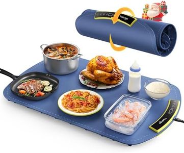 COLDFILL Food Warming Mat - 5s Rapid Heating Electric Warming Tray with 8 Temp Setting, 4 Hours Auto-Off, Easy to Clean, Foldable Sillicon Warming Mat for Food, for Buffet, for Party, for Thawing