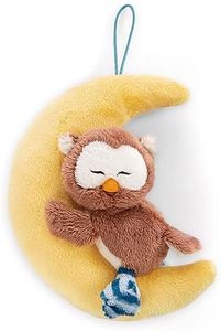 NICI Pendentif Peluche Hibou Oscar 9cm et Lune, avec Boucle, 47875, Marron
