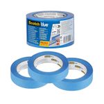 ScotchBlue Multi-Surface Premium Masking Tape, Pack of 3, 24 mm x 41 m, Scotch Adhesive Blue Painters Tape, For Painting and Decorating, Indoor & Outdoor, Sticks Well, 70% PEFC