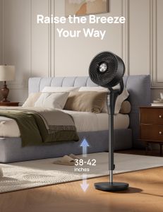 Dreo Silent Standing Fan 42” – 8 Speeds, Remote, Oscillating, Adjustable Height