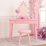 Kids Vanity with Lighted Mirror, To
