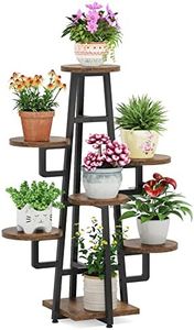 LITTLE TREE 7 Tier Plant Stand Indoor, Rustic Brown