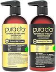 PURA D'OR Anti-Thinning Advanced Therapy Biotin Shampoo & Conditioner Hair Care Set, Clinically Proven, DHT Blocker Hair Thickening Products For Women & Men, Natural Daily Routine Shampoo, 16oz x 2