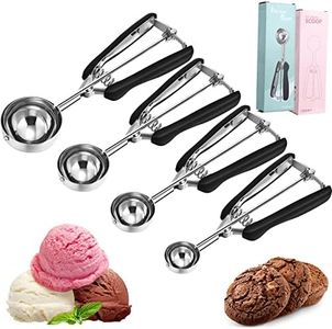 4 Pcs Cookie Scoop Set Include 1 Tbsp 2 Tbsp 3 Tbsp 4 Tbsp Ice Cream Scooper Stainless Steel Cookie Scooper with Trigger Release for Baking Cookie Cupcake Protein Balls Meatballs