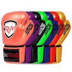 RingMaster Sports Kids Boxing Gloves Carbon Leather Training Sparring Punch Bag Mitt (Pink, 2 oz)