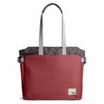 DailyObjects Recycled PET Dual Color Key Tote Bag For Women & Girls | Stylish Ladies Purse for Everyday Essentials | Fits any Laptop Upto 15.6 Inch | Padded Laptop Compartment - (Charcoal-Red)