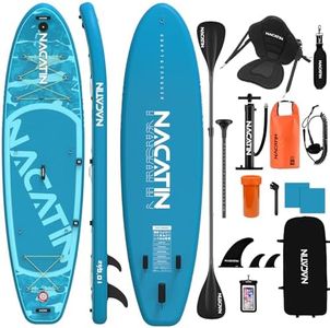 NACATIN Inflatable Stand Up Paddle Board for All Skill Levels, 10'6'' SUP Board for Adults with Non-Slip Deck, Full SUP Accessories & Kayak Seat, Great Stability for Lake, Ocean, Yoga & Fishing