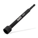 Abn 9/16 IN Impact Nut Driver Tool - SAE 6 IN Long Shank Nut Driver Bits Magnetic Tip Sockets, 1/4 IN Hex Shank