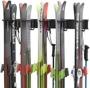 Ultrawall Ski Rack, Wall Mounted Ski Storage for Garage Storage Organizer System, 10 Pairs of Skis Holder for Home Shed, Holds Up to 300lbs