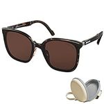 BENEUNDER Polarized Sunglasses Women, Folding Lightweight Mens Sunglasses with UV400 Protection, Oversized Square Sunglasses